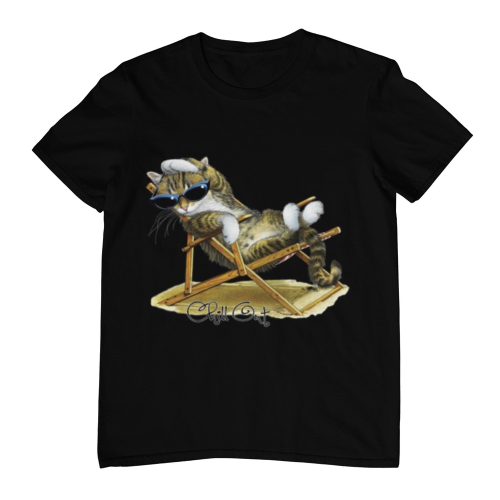 Chill Out Cat Graphic Tee - Picture 1 of 3
